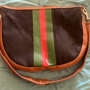 Y2K Authentic Gucci blk with red/ green stripes Crossbody purse .